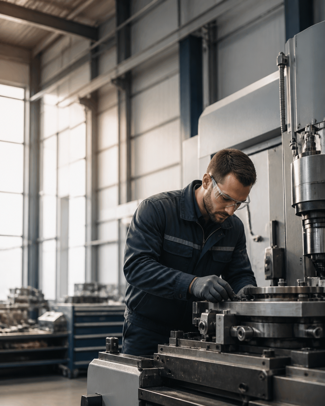 Mitarbeiter in einem industriellen Produktionsbetrieb
